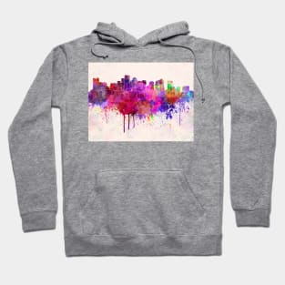 Boston skyline in watercolor background Hoodie